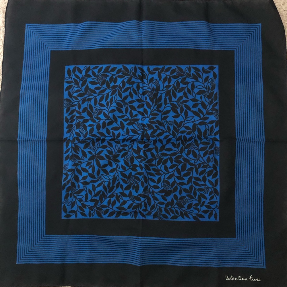 Valentino Blue and Black Scarf